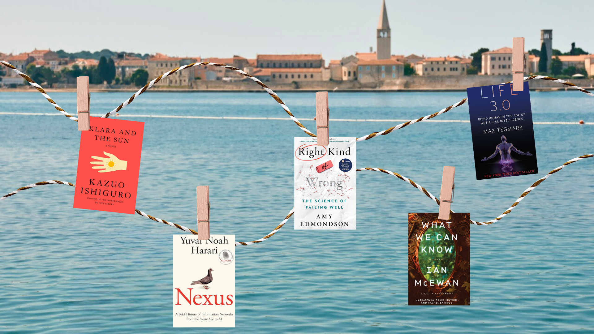 QED Summer Reading List hero image showing five books with